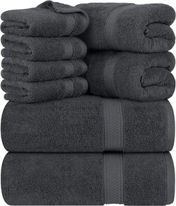 8-Piece Premium Towel Set, 2 Bath Towels, 2 Hand Towels, and 4 Wash Cloths, 6... - Picture 1 of 1