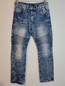 road narrows jeans womens 18 regular straight stretch mid rise acid wash blue - Picture 1 of 11