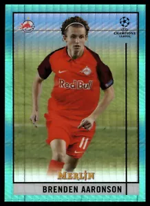 2020-21 Merlin Chrome UEFA Champions League #76 Brenden Aaronson Aqua Prism - Foto 1 di 2