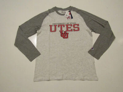 Champion NCAA Shirt UTAH UTES Gray Baseball Tee L/S Sz Large NWT - Image 1 of 2