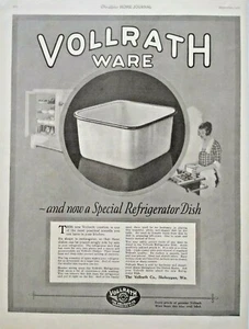 1921 Vollrath Ware refrigerador Sheboygan Wisconsin plato de colección anuncio impreso - Imagen 1 de 2