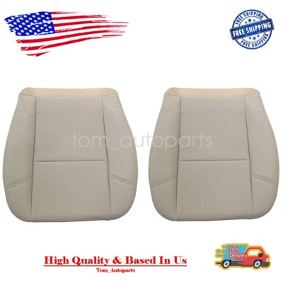 For 2007-2014 Cadillac Escalade Driver Passenger Bottom Leather Seat Cover Tan Foto 1 de 4