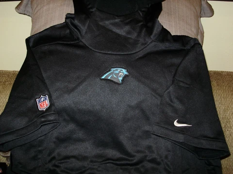 NFL Carolina Panthers NIKE Therma-Fit Black Pullover Hoodie Top Jacket Men Large Cover