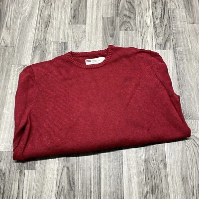 Suéter tejido suéter rojo cuello redondo ajuste estándar LEVI'S para hombre talla grande Foto 1 de 4