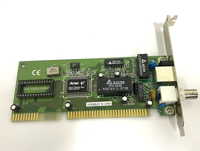 VINTAGE ACER NETXUS UMC UM9008F 54.03051.031 16 BIT ISA ETHERNET COAX RJ45 LAN9 - Image 1 of 3