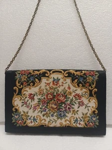Walborg Tapestry Clutch Purse Bag Floral Vintage Near Mint Made Hong Kong - Picture 1 of 16