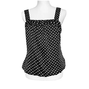 White House Black Market Sleeveless Layered Chiffon Top Blouse Black Size S - Picture 1 of 8