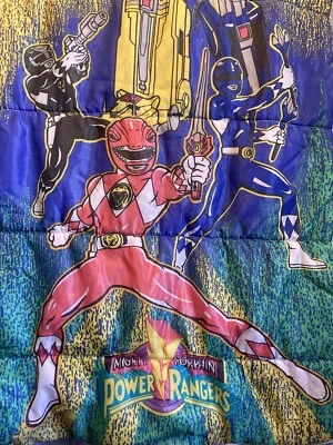 Mighty Morphin Power Rangers Sleeping Bag 1994 Saban - Kids Size - Image 1 of 4