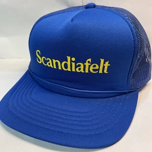 Vintage Scandiafelt Filter Conveyer Belts Blue Mesh Snapback YoungAn Trucker Hat - Picture 1 of 8