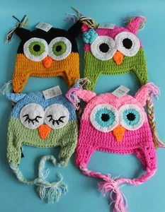 Kinder Baby Strickmütze Eule Beanie Häkelmütze Strick Mütze bunt - Bild 1 von 5