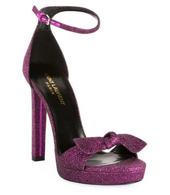 SAINT LAURENT туфли холл блестящий платформе сандалии $895 sz это 40 США 9,5 - Изображение 1 из 4