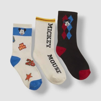 Paquete de 3 calcetines deportivos Disney Mickey Mouse para niños talla mediana de hojalata Foto 1 de 4