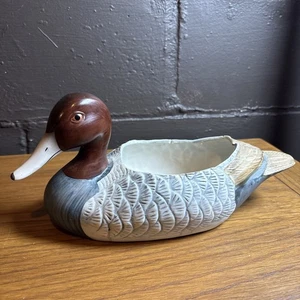 CERAMIC/PORCELAIN DUCK PLANTER 1989 VINTAGE 11" X 5.5" X 5" TAIWAN FTD - Picture 1 of 13