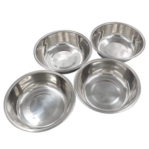Dog Bowls Cat Bowls Stainless Steel 4-Pack Premium Pet Feeding Dishes - Picture 1 of 7