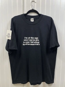 Camiseta De Colección Y2K Humor Sexual Para Hombre XL Negra Trío Broma Divertida - Imagen 1 de 5