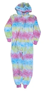 Saint eve kids unicorn full zip fleece lined hooded jumpsuit tie dye stars - Picture 1 of 8