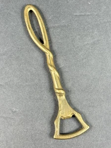 Solid Brass Bottle Opener Twisted Handle Design Vintage Barware Tool - Picture 1 of 6