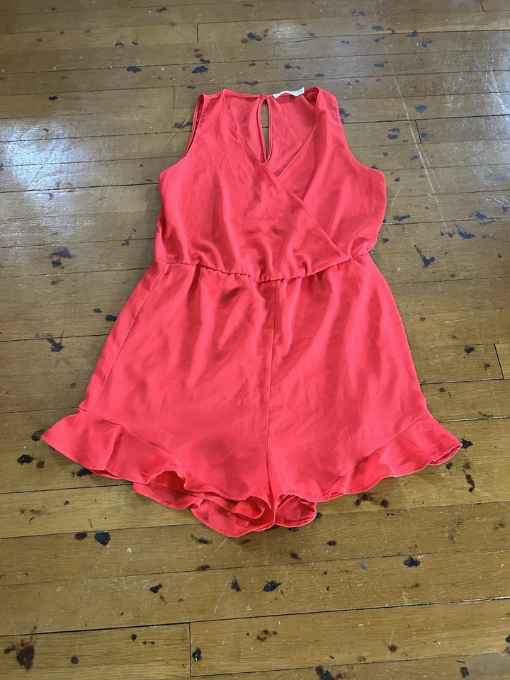 Lush Women’s Coral Summer Romper, Size Small, Washed But Never Worn Foto 1 de 1