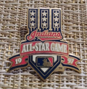 1997 All Star Game MLB Cleveland Indians Pinback Pin - Picture 1 of 1