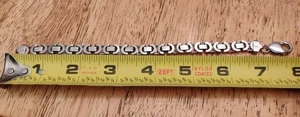925 Sterling Silver Link Chain Italy Men's Bracelet - Picture 1 of 13