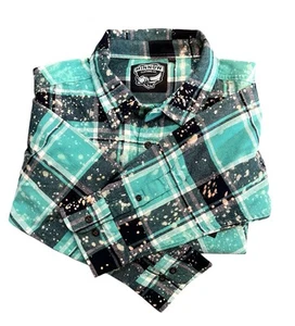 NWT Angry Minnow Vintage Plaid Flannel Shirt Unisex 3XL Green Turtle Patch - Picture 1 of 10