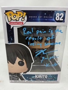 Figura Funko Pop Online Sword Art firmada por Kirito 82 Bryce Papenbrook Beckett - Imagen 1 de 8