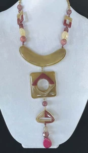 Collar Y Cuentas de Cristal de Lucita Ágata Estilo Modernista Chico's Destacado - Imagen 1 de 5