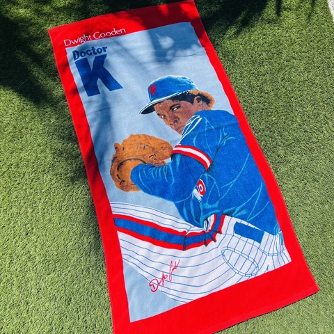 Vintage 1986 Dwight Gooden Beach Towel NEW Dr k New York Mets World Series 80s Cover
