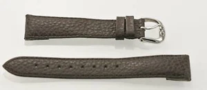 Fossil Unisex Stainless Steel Brown Leather Replacement Clips Watch Band 20mm - Picture 1 of 2