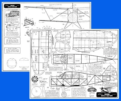 Guillows Model Airplane Plans (FF): Waco Custom 24"Scale Rubber-Powered 50DC-3 - Image 1 of 3