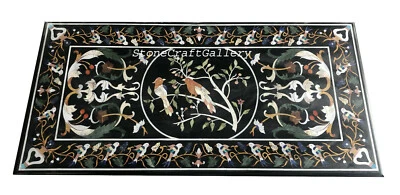 54" x 28" Marble Table Top Pietra Dura Inlay handmade Art - Image 1 of 3