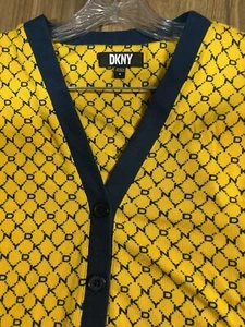 DKNY Sleepwear SET Women's Size S Sweater Knit Long Sleeve Top and Shorts Yellow - Picture 1 of 7