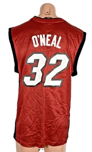 VTG Adidas Miami Heat Shaquille O'Neal Jersey Mens Sz M NBA #32 Red White - Picture 1 of 12