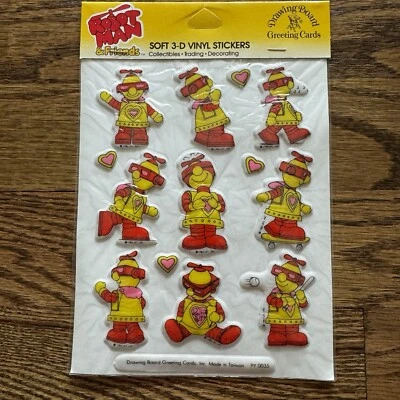 Vtg 80's Perk Up Puffy Stickers Puff-Sick-Ons Drawing Board Greeting Cards Robot - Image 1 of 4