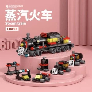 LeLeBrother Steam train 6-in-1 building block toy set Size 5X4.6X14.2CM - Picture 1 of 2