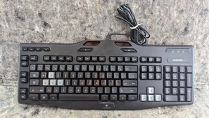 LOGITECH G105 820-004112 WIRED ILLUMINATED GAMING KEYBOARD BLACK TOP RED BOTTOM - Picture 1 of 22