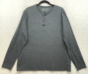 John Bartlett Shirt Mens Large Gray Henley Long Sleeve Tee Cotton Casual Basic - Picture 1 of 9