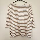 St. John's Bay Striped Shirt Top W/ Button Side Seam Pxl Petite Xl