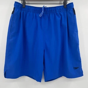 Speedo Shorts Men XL Blue Hybrid Active Beach Elastic Drawstring Lined Pockets - Picture 1 of 11