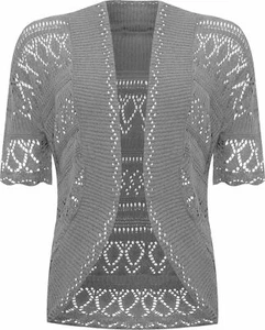 Women’s Crochet Knit Short Sleeve Shrug Cardigan Bolero Plus Sizes Multi Colours - Picture 1 of 25