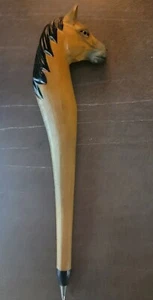 VTG Handmade Hand Carved Folk Art Horse Ballpoint Pen, Great Detail, Needs Ink - Picture 1 of 6