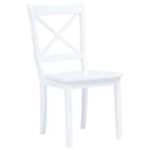 4x Dining Chairs Set Rubber Wood Timber Cafe Kitchen Farm Bistro Chair White - Picture 1 of 7