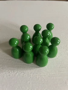 Pöppel Halmakegel Mensch ärger dich nicht - Figur grün 10 Stück - Bild 1 von 1