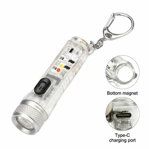 USB Rechargeable LED Flashlight Lamp Mini Keychain Pocket Torch Light Portable