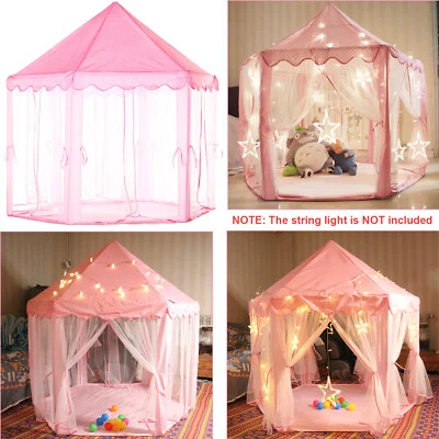 Princess Tent Girls Playhouse Kids Castle Play Tent w/  Light Toy for Indoor - Image 1 of 4