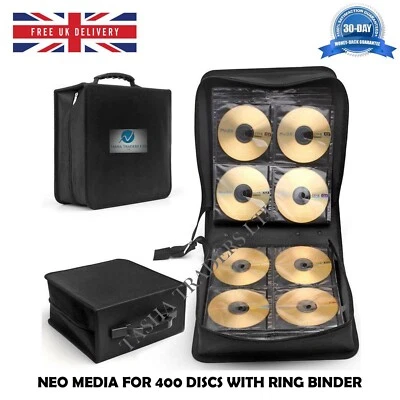 Neo Media For 400 Discs CD DVD Game Wallet Storage Ring Binder Carry Case Folder - Image 1 of 4