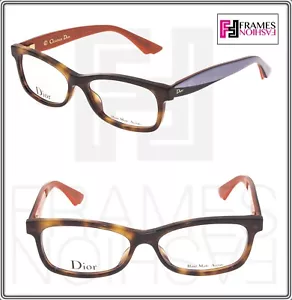 CHRISTIAN DIOR CD3289 Havana Lilac Orange Square 53mm Optical Eyeglasses - Picture 1 of 5