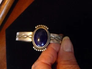 NAVAJO NAVY BLUE LAPIS Cuff/Bracelet - Herman Smith, Jr. - Picture 1 of 6