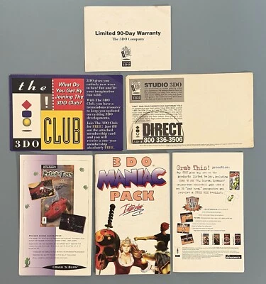 Lote de seis (6) anuncios promocionales Panasonic 3DO + tarjetas de registro + insertos etc RARO Foto 1 de 4