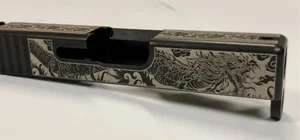 Custom laser etched  Glock 19  black nitride Slide Gen 3 g19 dragon - Picture 1 of 6